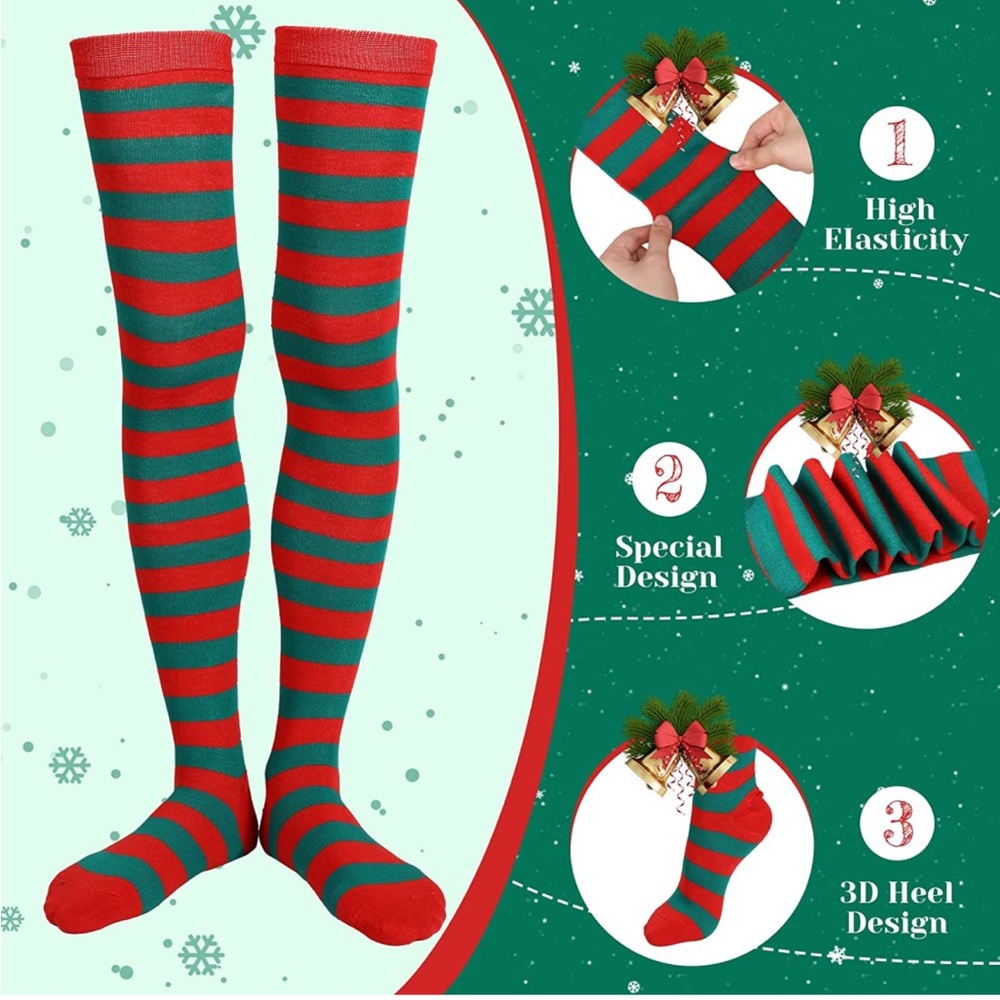 Over the knee socks red & white stripes - Picture 5 of 5